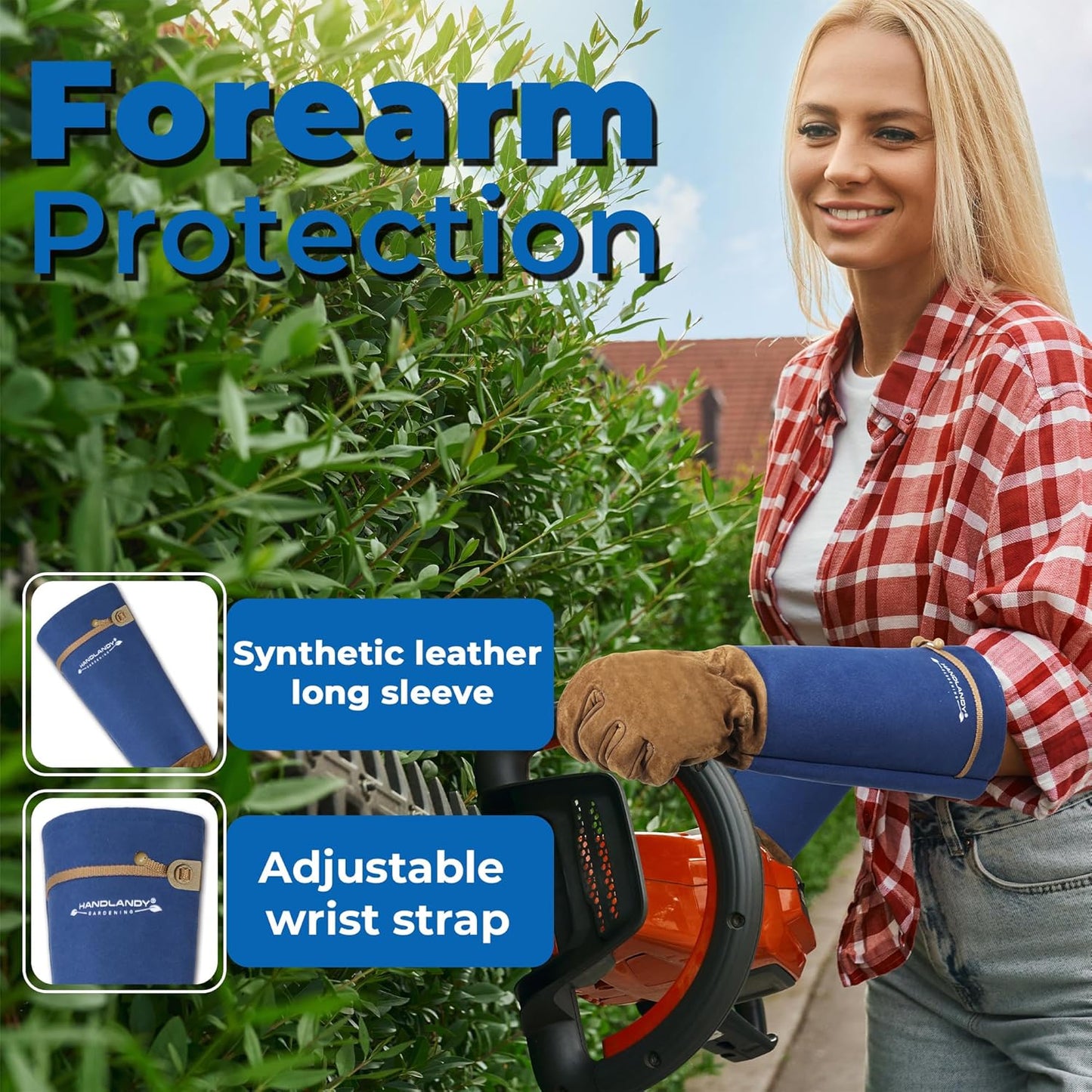 HANDLANDY Rose Pruning Gloves for Men & Women, Long Thorn Proof Gardening Gloves, Breathable Pigskin Leather Gauntlet, Best Garden Gifts & Tools for Gardener