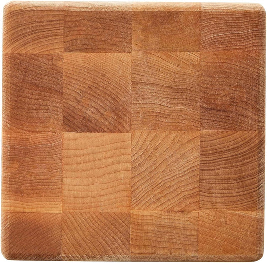 John Boos MC Series Square Wooden Maple Cutting Board 12”x12” – 3” Thick, 13-lb Non-Reversible Butcher Block with Raised Feet & End-Grain