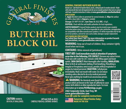 General Finishes Butcher Block Oil, 1 Pint