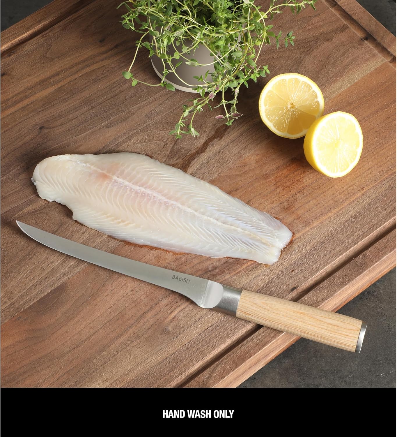 Babish 5-Inch Forged Utility Knife – High-Carbon 1.4116 German Steel Full Tang Kitchen Knife for Precision Cutting and Durability