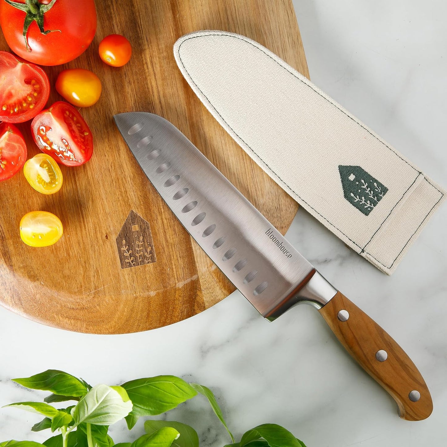 Bloomhouse - Two Time Oprah's Favorite Things Winner - 5" Utility Boning Kitchen Knife German Stainless Steel Blade w/Forged Italian Olive Wood Handle Full Tang for Meat Poultry & Precision Cutting