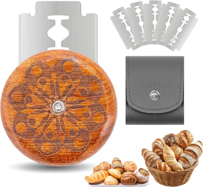 UFO Bread Lame Cutter for Homemade Sourdough,Bread Scorer Tool for Sourdough with 5 Blades and Storage Cover,Slashing Tool Bread Cutting Knife for Artisan Bread and Baguette Makers,Circle