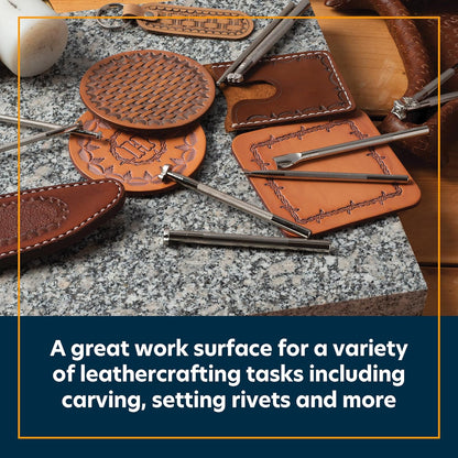 Weaver Leather Supply Marble Slab, Sturdy Non-Porous Marble Block, Leathercraft Gear for Detailed Tooling, Stamping, Carving, and More