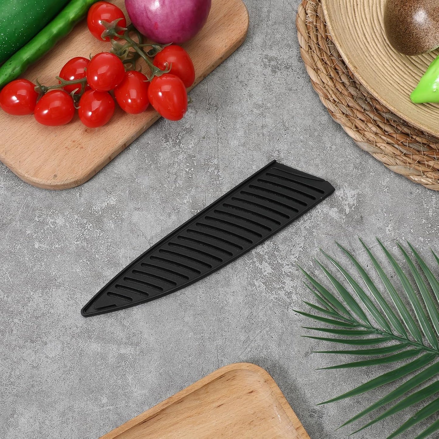 Knife Protector Sleeve 8.6 inch Plastic Safety Sheaths Black Kitchen Knife Protector Sleeve Practical Protectors Safety Knives Covers for Kitchen Knives
