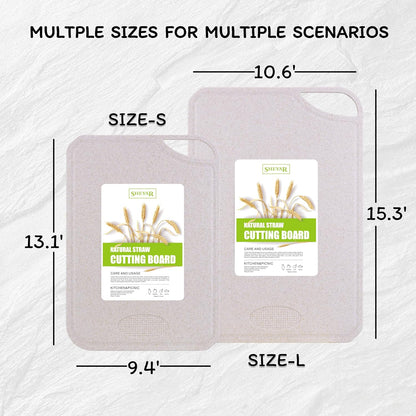 Cutting Board for Kitchen, Wheat Straw Fiber Cutting Board, Dish Washer Safe, w/Juice Grooves for Meat, Veggies, Easy Grip Handle, Non-slip Surface Eco-friendly Serveware Accessories （10‘x6.3’）