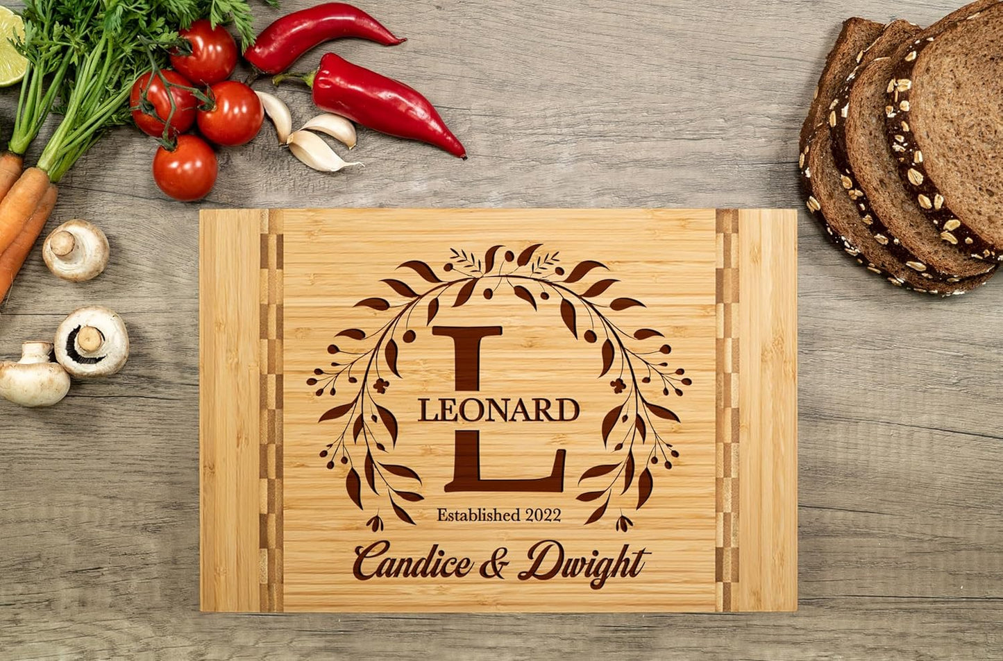 Personalized Wedding Gift Cutting Board for Couples, Custom Engraved Walnut, Cherry or Bamboo Wood Charcuterie Board, Anniversary & Housewarming, Real Estate Closing, Engagement & Bridal Shower Gift