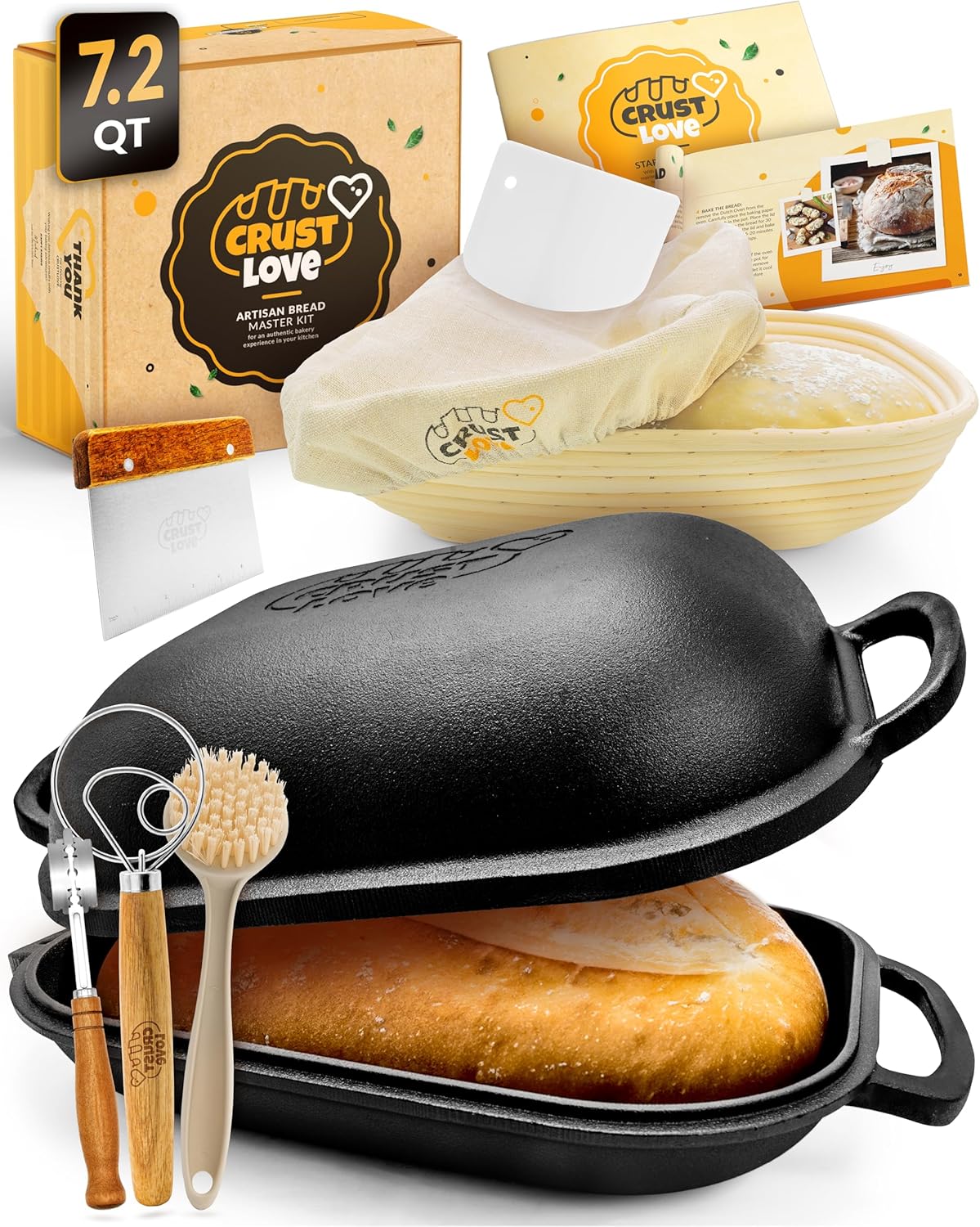 CRUSTLOVE 2pcs Set Bread Lame with 5 Blades – Sourdough Scoring Tool Set with Straight & Curved Scoring Knife for Sourdough and Bread Baking, Dough Scorer, Bread Scoring Tool, Bread Baking Supplies