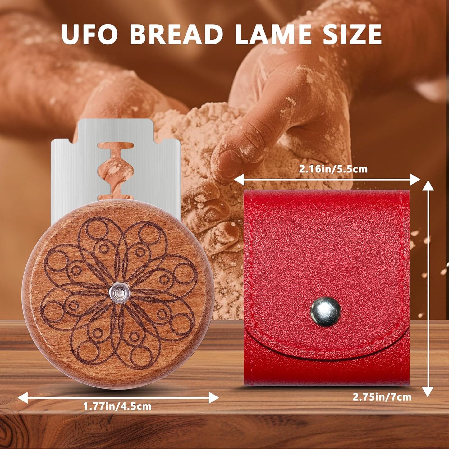 UFO Bread Lame Cutter for Homemade Sourdough,Bread Scorer Tool for Sourdough with 5 Blades and Storage Cover,Slashing Tool Bread Cutting Knife for Artisan Bread and Baguette Makers,Circle