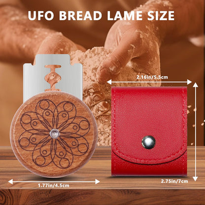 UFO Bread Lame Cutter for Homemade Sourdough,Bread Scorer Tool for Sourdough with 5 Blades and Storage Cover,Slashing Tool Bread Cutting Knife for Artisan Bread and Baguette Makers,Circle