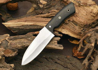 Fixed Blade Hunting Forged Tracker Knife - 8 Inches Carbon Steel Razor Sharp Blade Full Tang Bushcraft Knives with Premium Leather Belt Sheath. Used For Hunting Outdoor Camping, Hiking, Skining Knife.