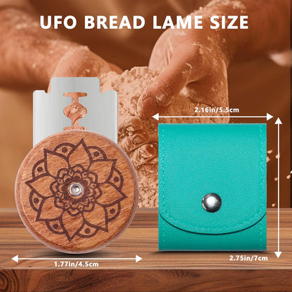 UFO Bread Lame Cutter for Homemade Sourdough,Bread Scorer Tool for Sourdough with 5 Blades and Storage Cover,Slashing Tool Bread Cutting Knife for Artisan Bread and Baguette Makers,Circle