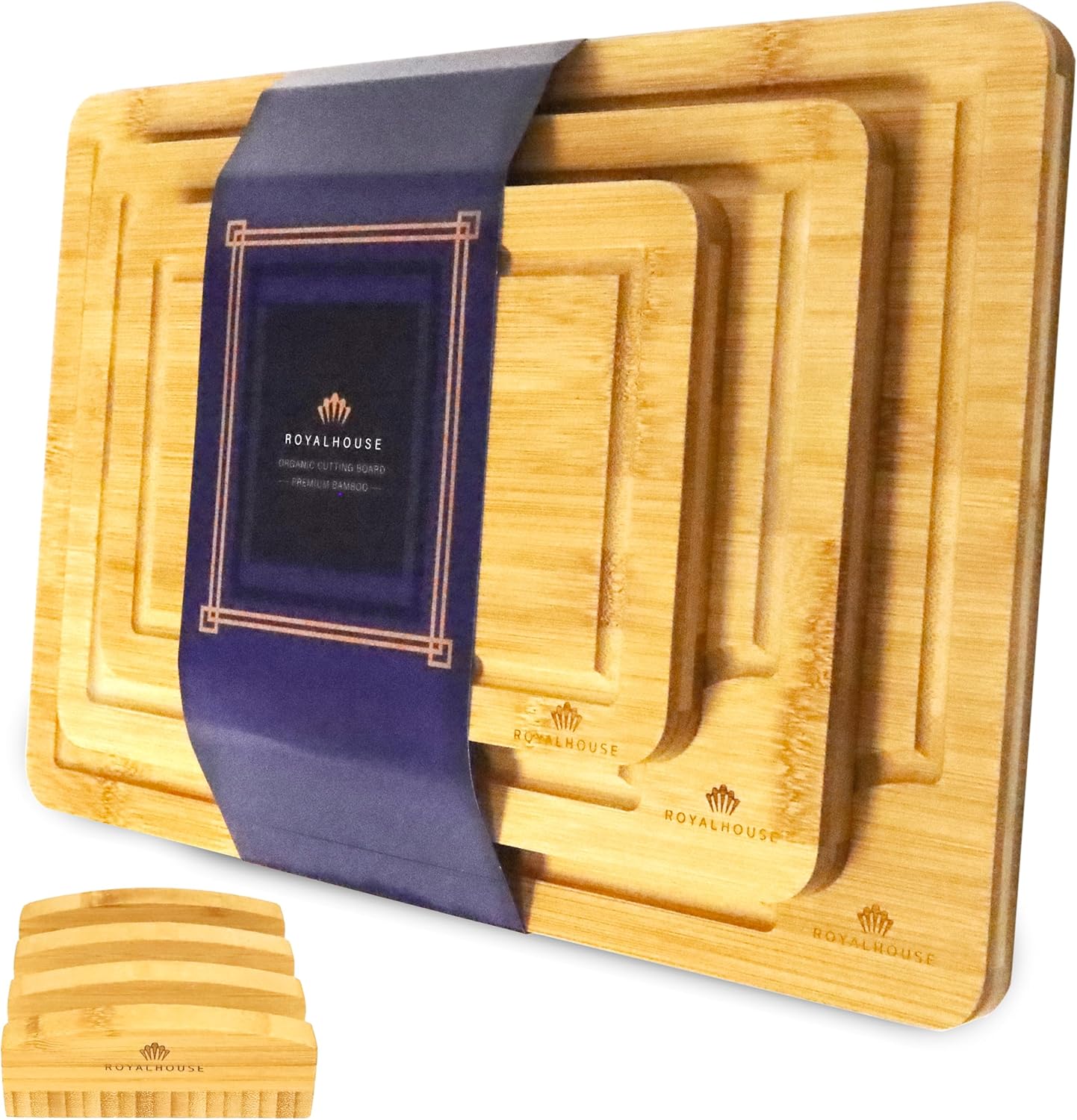 Large Cutting Board, 15x10x0.5 Bamboo Cutting Boards for Kitchen with Juice Groove and Kitchen Chopping Board for Meat Cheese board Heavy Duty Serving Tray,