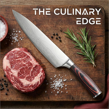 3 Pieces Knife Set, High Carbon Stainless Steel Professional Kitchen Knife Set, Ultra Sharp Chef Knives Sets with Ergonomic Wooden Handle