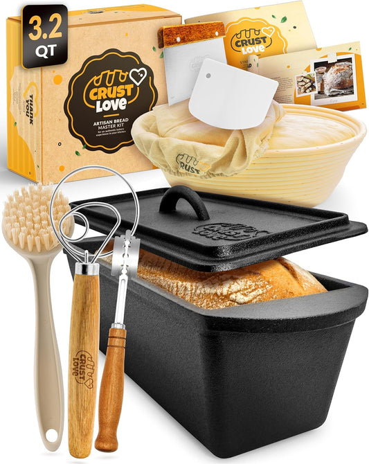 CRUSTLOVE 2pcs Set Bread Lame with 5 Blades – Sourdough Scoring Tool Set with Straight & Curved Scoring Knife for Sourdough and Bread Baking, Dough Scorer, Bread Scoring Tool, Bread Baking Supplies
