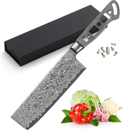 KATSURA Woodworking Project Kit – Gyuto Chef Knife Blank – 8 Inch – 45mm Wide Blade – Japanese Premium AUS 10, 67 Layers Damascus Steel