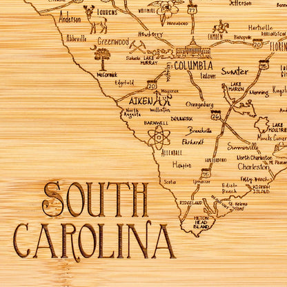 Totally Bamboo A Slice of Life New Jersey State Serving and Cutting Board, 11" x 8.75" - Colors A