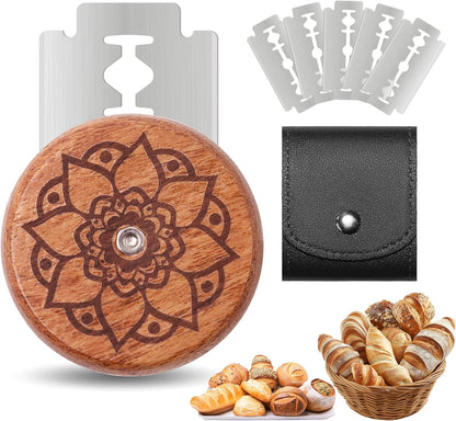 UFO Bread Lame Cutter for Homemade Sourdough,Bread Scorer Tool for Sourdough with 5 Blades and Storage Cover,Slashing Tool Bread Cutting Knife for Artisan Bread and Baguette Makers,Circle