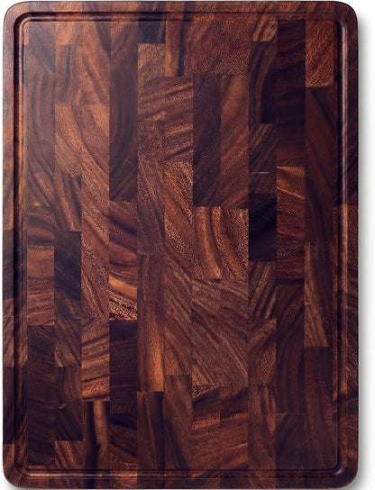 Babilonia Walnut Cutting Board - 17" x 13" x 1" Professional and Heavy Duty Non Toxic Wood Chopping Board, Wooden Charcuterie Boards & Butcher Block with Handles (Oil Bottle Included)