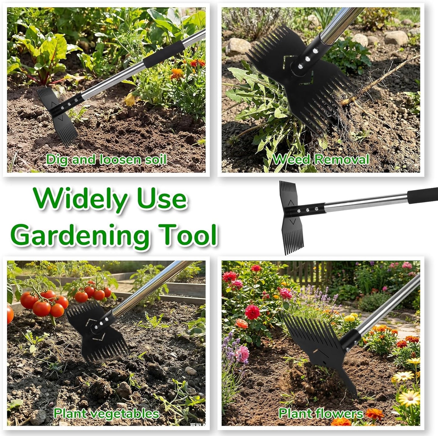 Garden Tools,Weeder Tool,Portable Weeding Tool,Garden weed pulling tool,Adopt Anti Slip Handle,Conforms to Ergonomic Curves,Weed puller tool Suitable for Farm Planting,Gardening(Black Orange Handle)