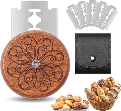 UFO Bread Lame Cutter for Homemade Sourdough,Bread Scorer Tool for Sourdough with 5 Blades and Storage Cover,Slashing Tool Bread Cutting Knife for Artisan Bread and Baguette Makers,Circle