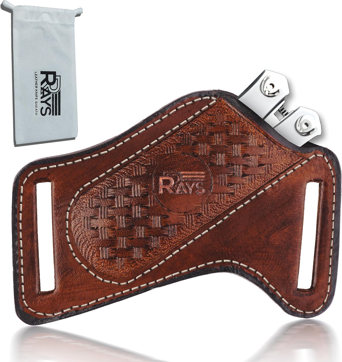 Leather Knife Sheath for Belt Pocket Folding Knife Holder Compact Draw Knifes Carrier EDC Tools Holster