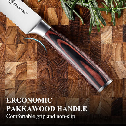 KEEMAKE Bread Knife for Homemade Bread, 8" Sourdough Bread Knife Serrated with Ultra Sharp High Carbon Stainless Steel Blade, Cutting Slicer for Bread Cake Fruit, Ergonomic Handle, Gift Box Included