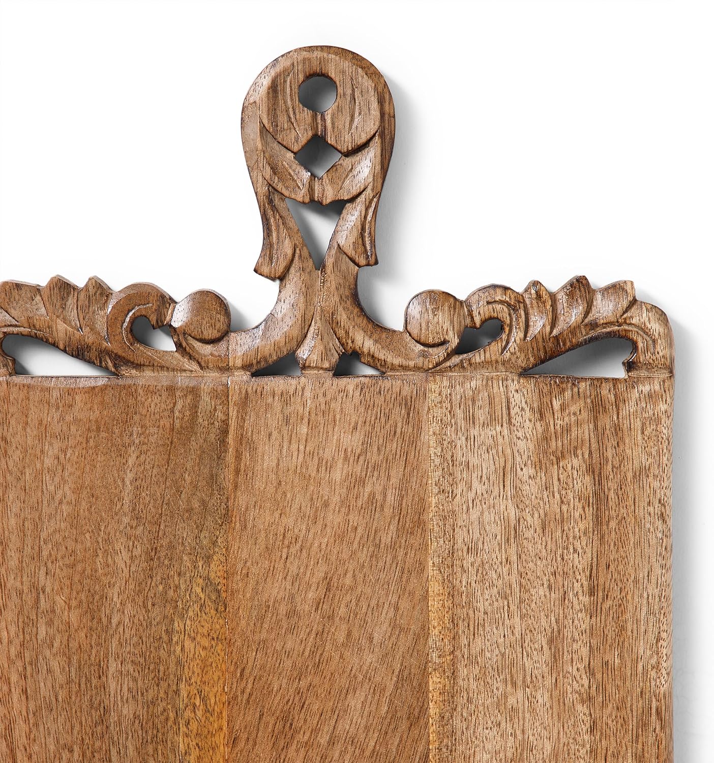 Lightnpro 16 Inch Natural Burnt Wood Chopping Board | Hand Carved Large Cutting Board & Vegetable Tray | Durable Reversible Rustic Kitchen Board | Premium Handcrafted Decorative