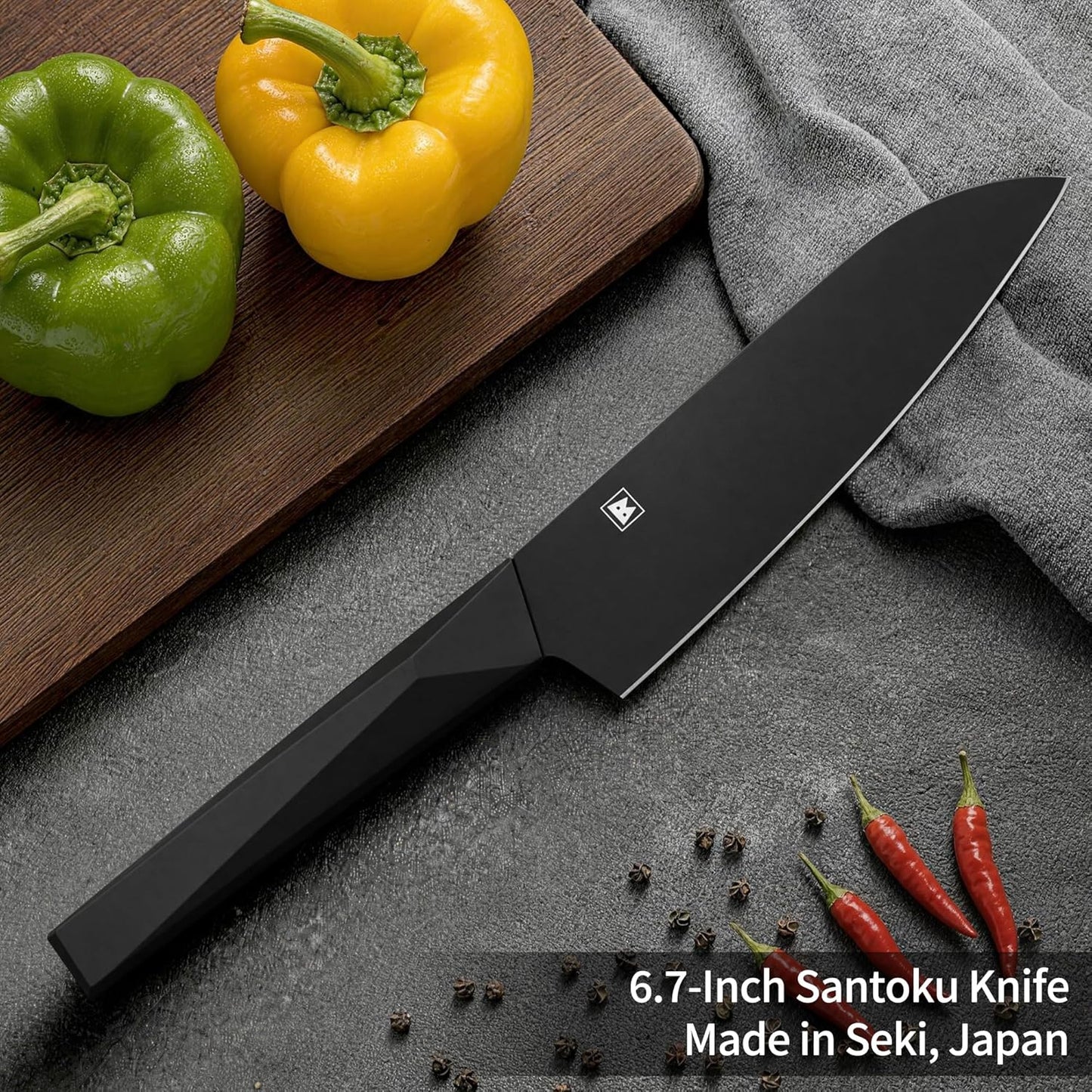 6.7 Inch Santoku Knife, Made in Japan, High Carbon Molybdenum Stainless Steel Japanese Chef Knife with Sakura Handle, Kitchen Knife for Slicing Meat, Vegetable & Fruit