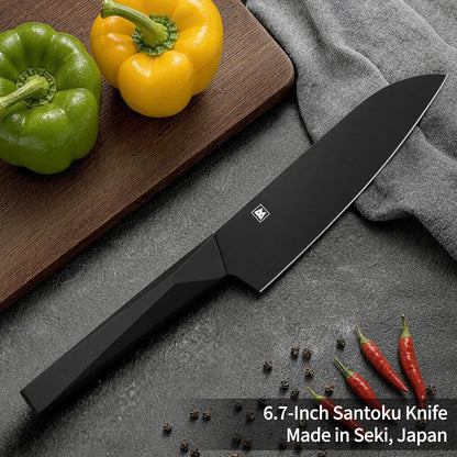 6.7 Inch Santoku Knife, Made in Japan, High Carbon Molybdenum Stainless Steel Japanese Chef Knife with Sakura Handle, Kitchen Knife for Slicing Meat, Vegetable & Fruit
