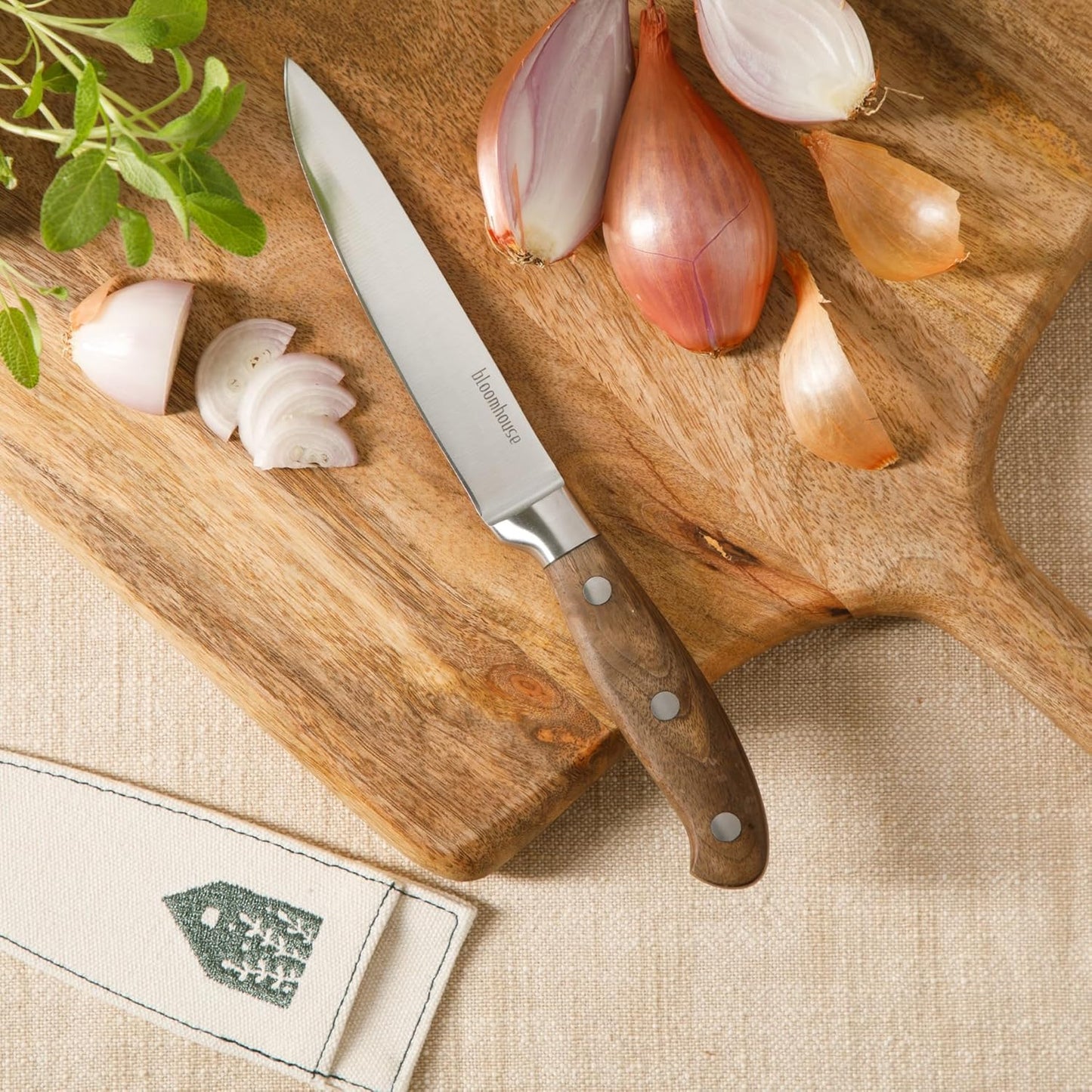 Bloomhouse - Two Time Oprah's Favorite Things Winner - 5" Utility Boning Kitchen Knife German Stainless Steel Blade w/Forged Italian Olive Wood Handle Full Tang for Meat Poultry & Precision Cutting