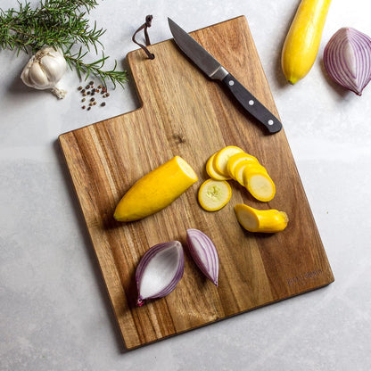 Totally Bamboo Rock & Branch Origins Series New York State Shaped Cutting Board and Charcuterie Serving Tray, Includes Hang Tie for Wall Display