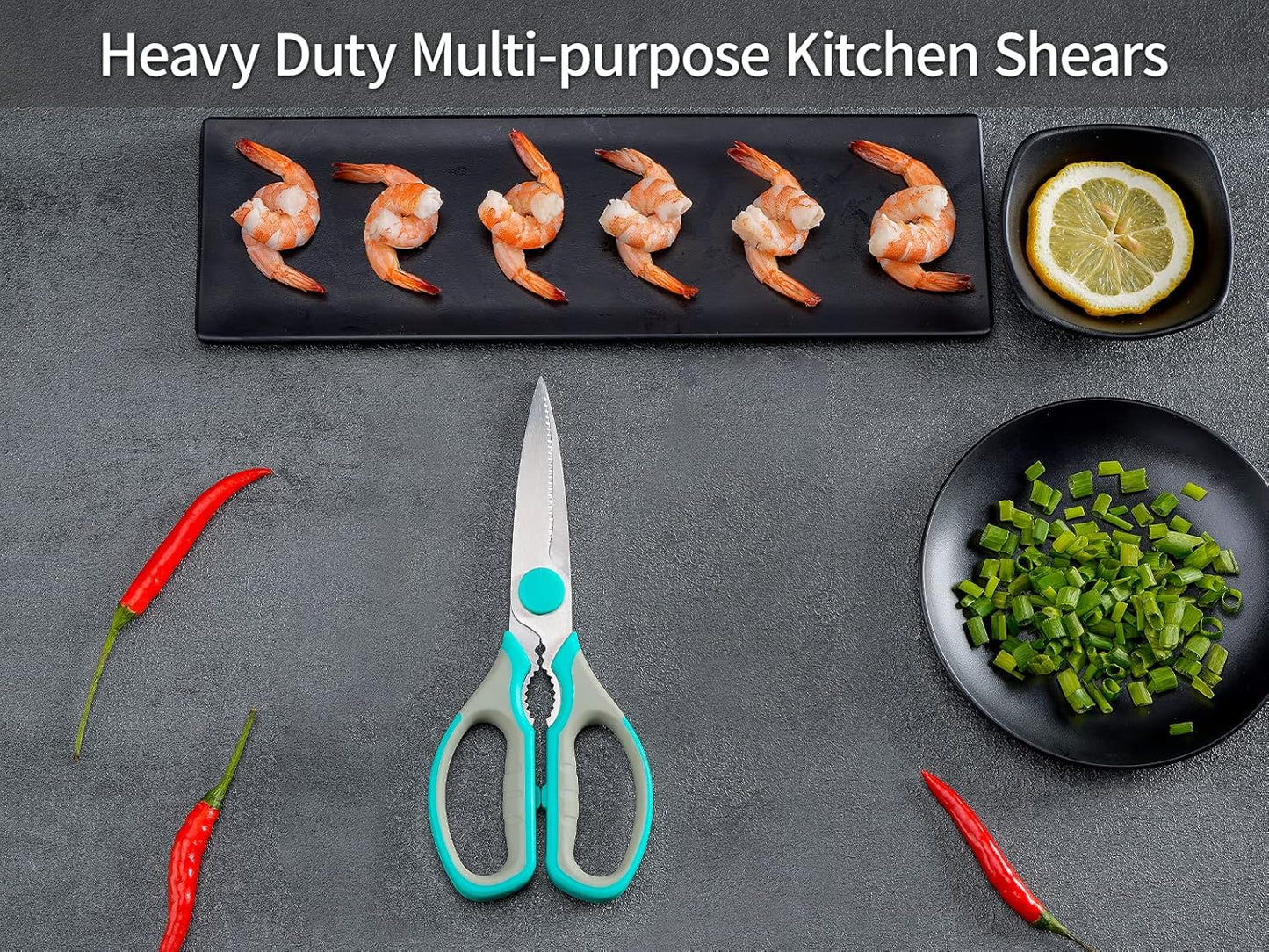 Kitchen Scissors, Stainless Steel Multi-Purpose Cooking Shears Heavy Duty for Meat Chicken Poultry Fish Vegetable Cutting, Dishwasher Safe