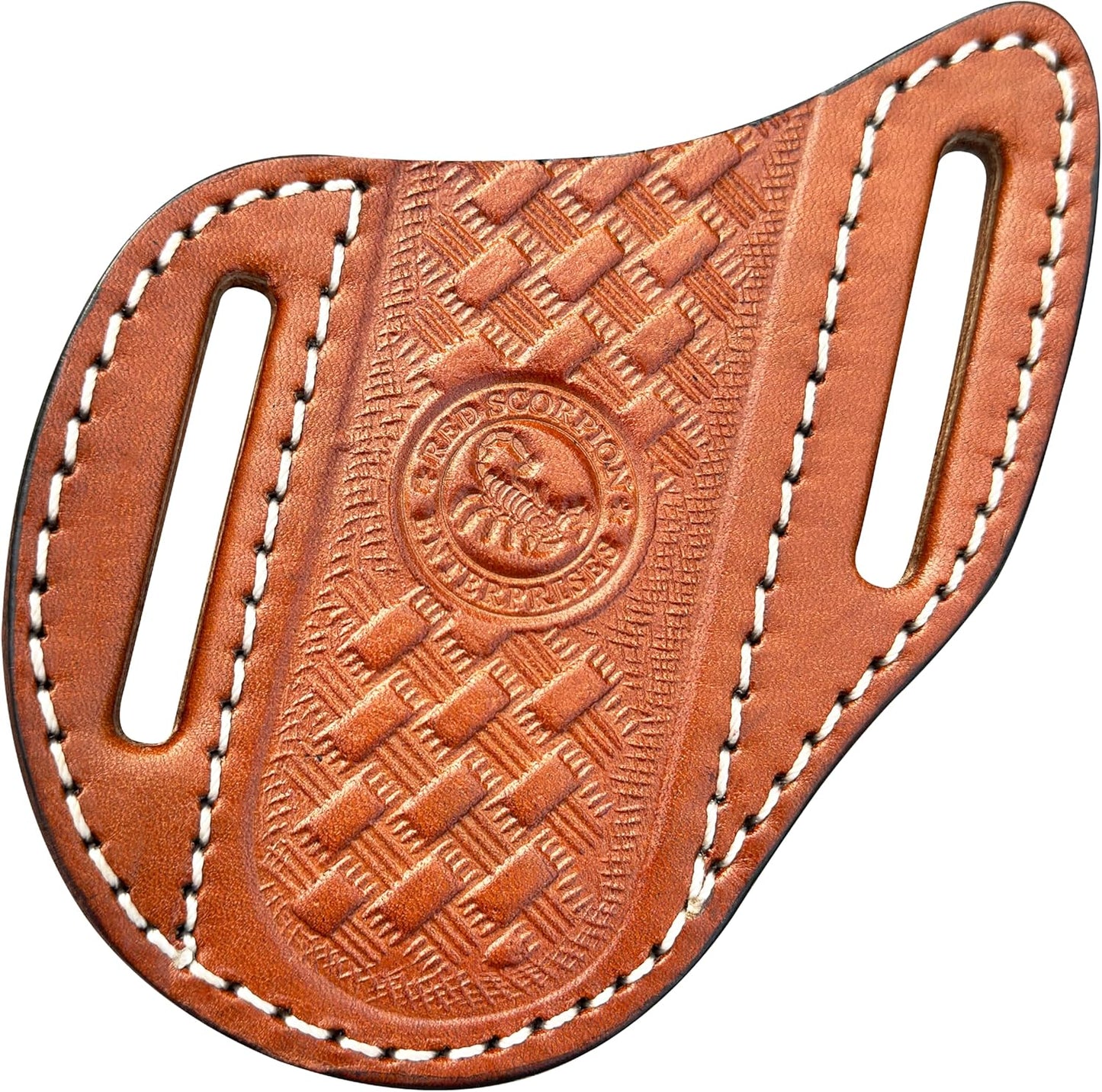Red Scorpion Handmade Leather Knife Sheath for Belt - EDC Belt Holster for Folding Knife, Leather Sheath for Pocket Knife, Compact EDC Tools Carrier for Outdoor Activities