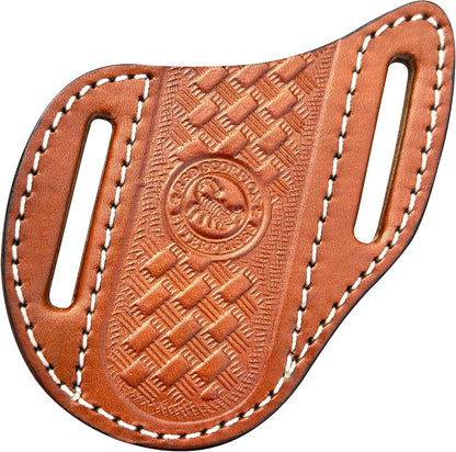 Red Scorpion Handmade Leather Knife Sheath for Belt - EDC Belt Holster for Folding Knife, Leather Sheath for Pocket Knife, Compact EDC Tools Carrier for Outdoor Activities