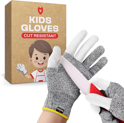 NoCry Kids Cutting Gloves, XXS (4-7 Years) — 100% Food Grade and Level 5 Protection — Comfortable and Lightweight, Yet Tough — Ambidextrous — Ideal for Fishing, Wood Carving and Whittling