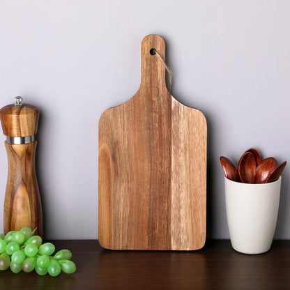 6 Pack Acacia Wood Cutting Board with Handle, Cheese Boards Charcuterie Boards, 12” x 6” Wooden Cutting Boards for Kitchen, Hanging Cutting Board Decor, Bread Boards for Food, Cheese, and Meat