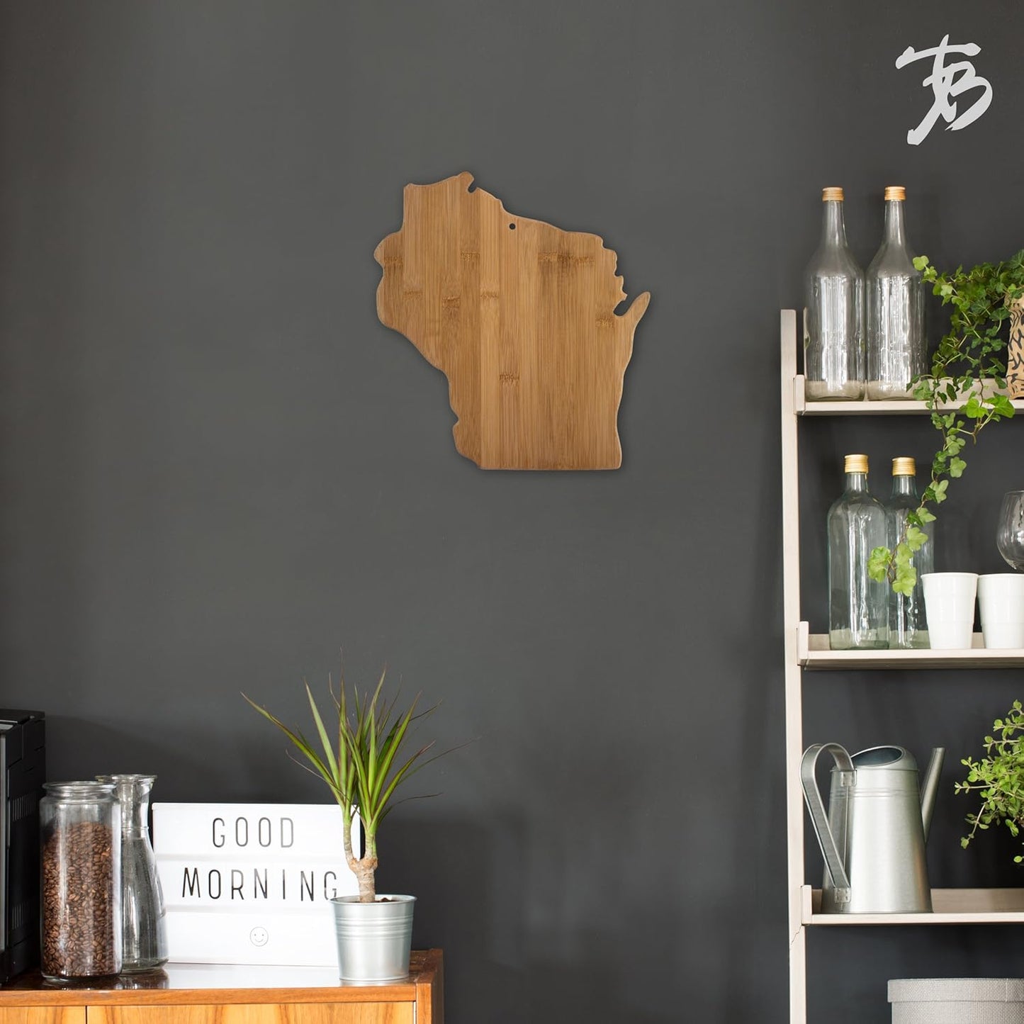 Totally Bamboo Oklahoma State Shaped Bamboo Serving and Cutting Board