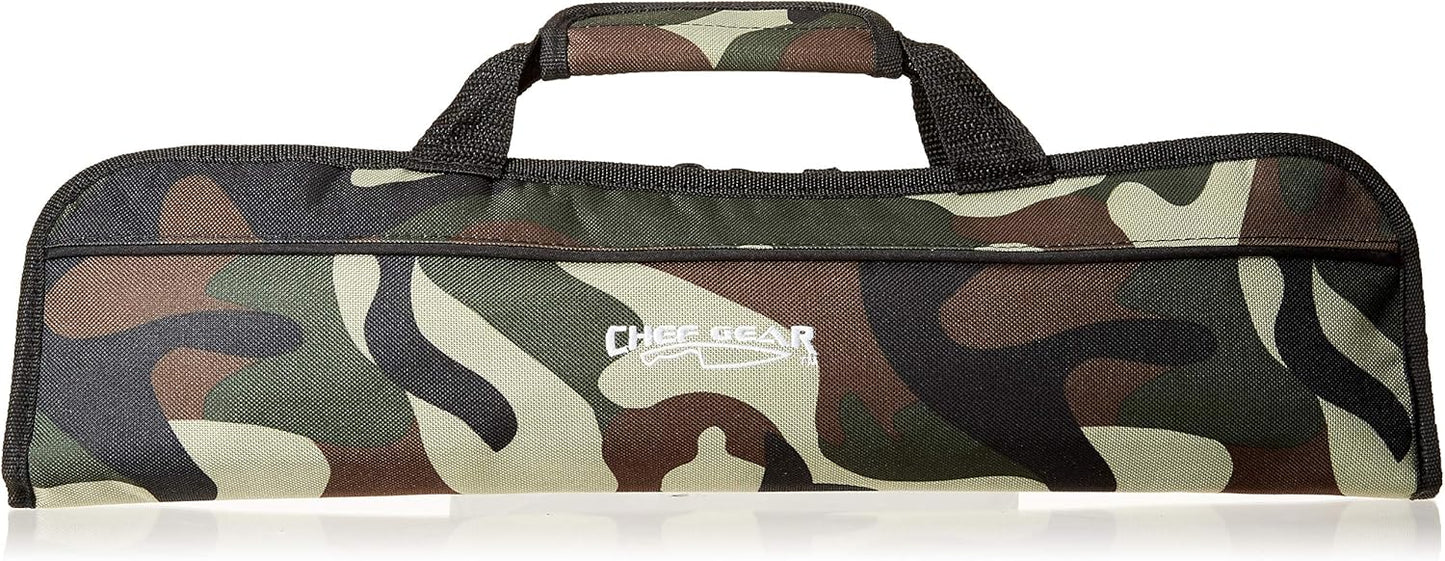 Ergo Chef 5 Pocket Chef Knife Case Roll Bag Bi-Fold (Black) Lightweight - Durable Nylon / Polyester Blend– Perfect for the Busy Traveling Chef