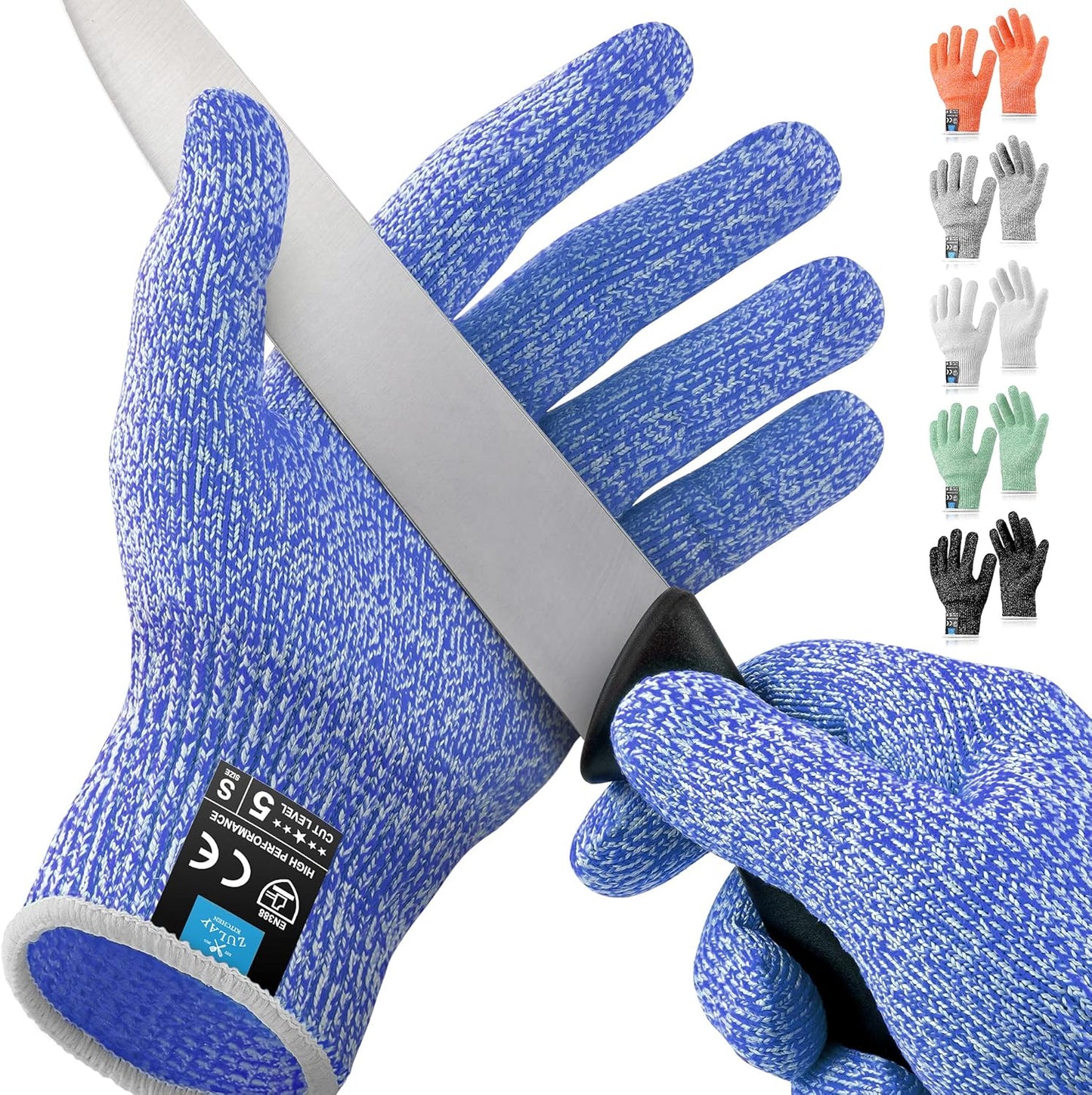 Zulay Cut Resistant Gloves Food Grade Level 5 Protection - Comfortable Safety Cutting Gloves - Cut Resistant Work Gloves
