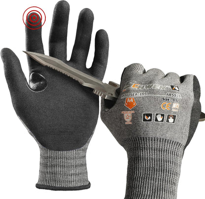 Schwer A4 AIR-SKIN Cut Resistant Work Gloves with Extreme Lightweight & Thin, Grip Glove for Fishing, Refined Work, Gardening Gloves for Yard, Touchscreen, 3D-Comfort Fit, Men Women Gifts, AR3900, L
