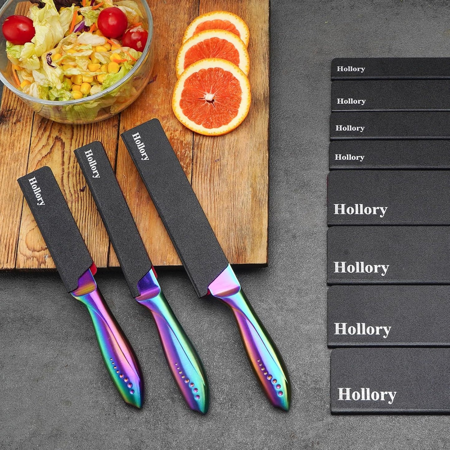 Kitchen Knife Guards Set, Universal Blade Covers, Abs Plastic BPA-Free Blade Protector with Velvet Lining, Professional Kitchen Knife Storage Solution for Home Cooks, Black (2 Pcs)