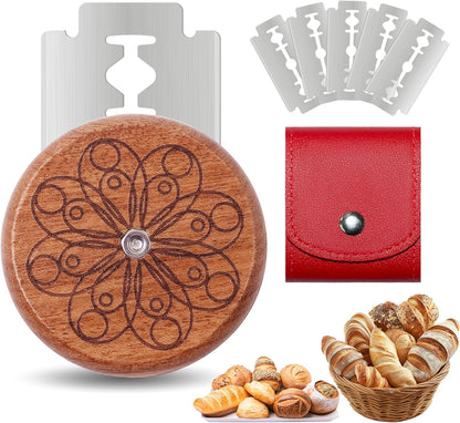 UFO Bread Lame Cutter for Homemade Sourdough,Bread Scorer Tool for Sourdough with 5 Blades and Storage Cover,Slashing Tool Bread Cutting Knife for Artisan Bread and Baguette Makers,Circle