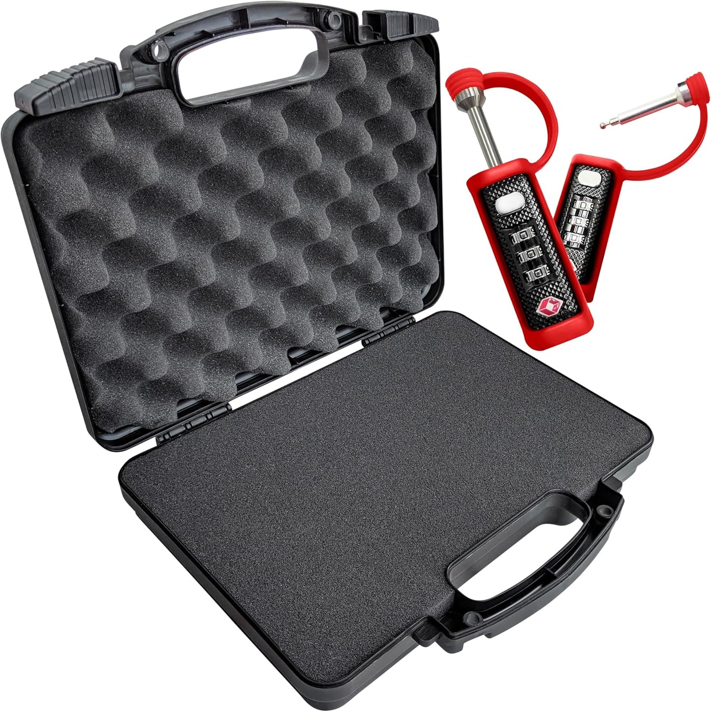 Cedar Mill Fine Firearms TSA Approved Hard Gun Case – Airline Approved Lockable Pistol Carrying Case with Dual Latch & Customizable Foam – Fits 9mm Handgun, Revolver & Firearm for Travel & Range Use