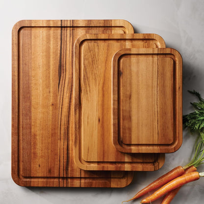 Tramontina FSC Certified Brazilian Tigerwood Cutting and Serving Board Set - 3 Pack (15 x 11-in, 12 x 8-in, 9 x 6-in), 81000/050DS