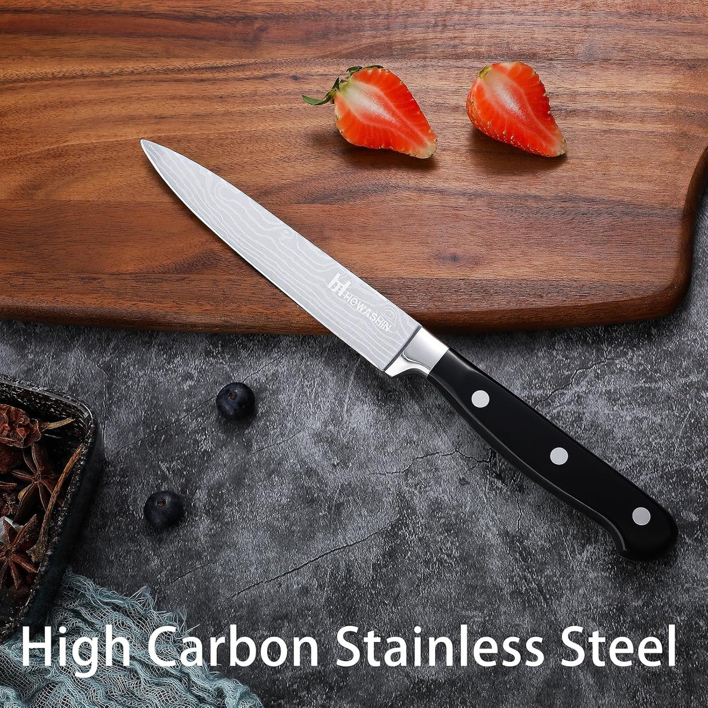 Chef Knife 5 Inch & Kitchen Knife Set Professional, German High-Carbon Stainless Steel,Razor Sharp, Ergonomic Handle,Utility Knife with Christmas Gift Box