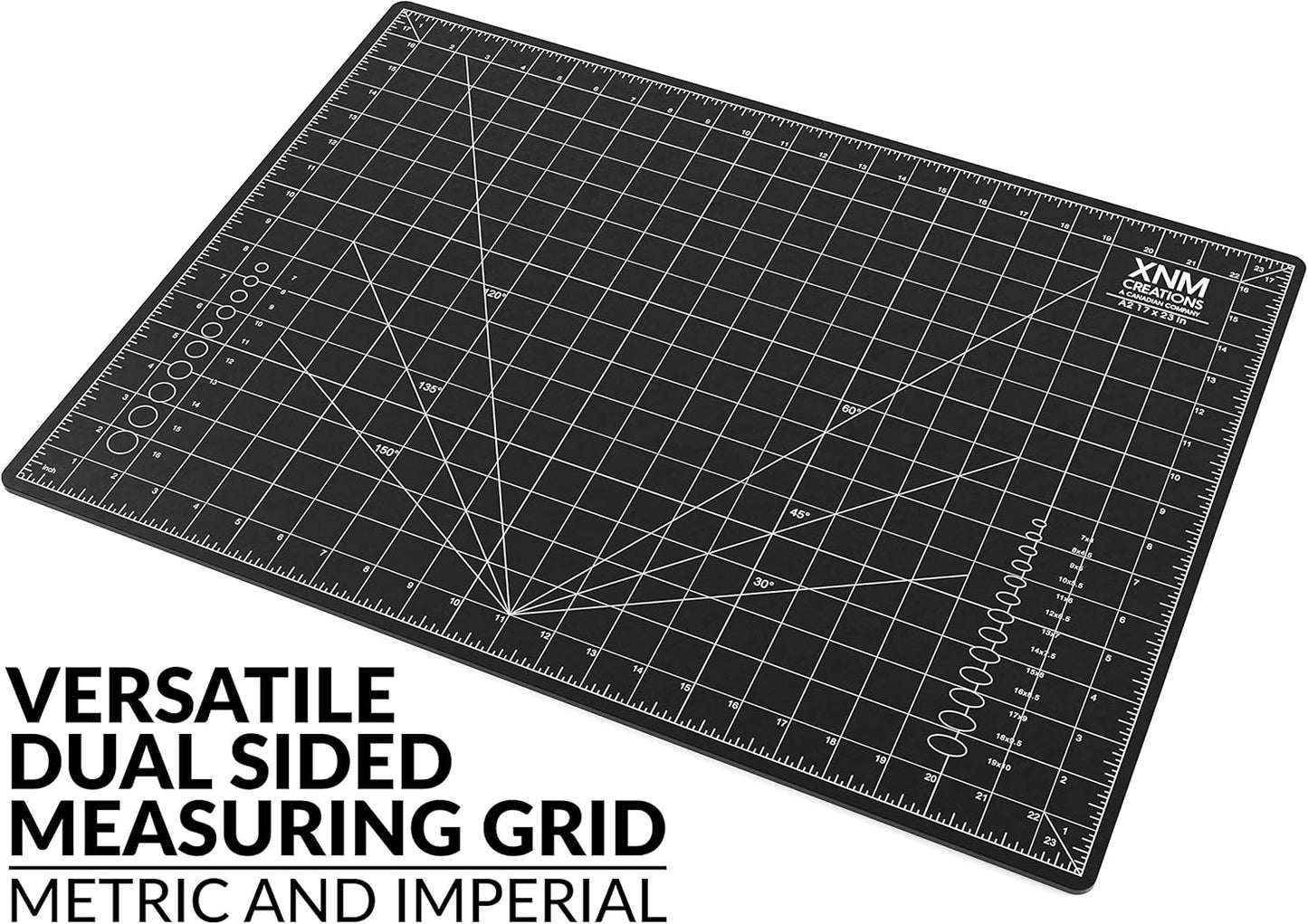 XNM Premium Self Healing Cutting Mat - 8 Inches by 11 inches - A4, 3 Layer Quality PVC Construction - Dual Sided, Imperial and Metric Grid Lines - Perfect for Cutting, Sewing, and Crafts
