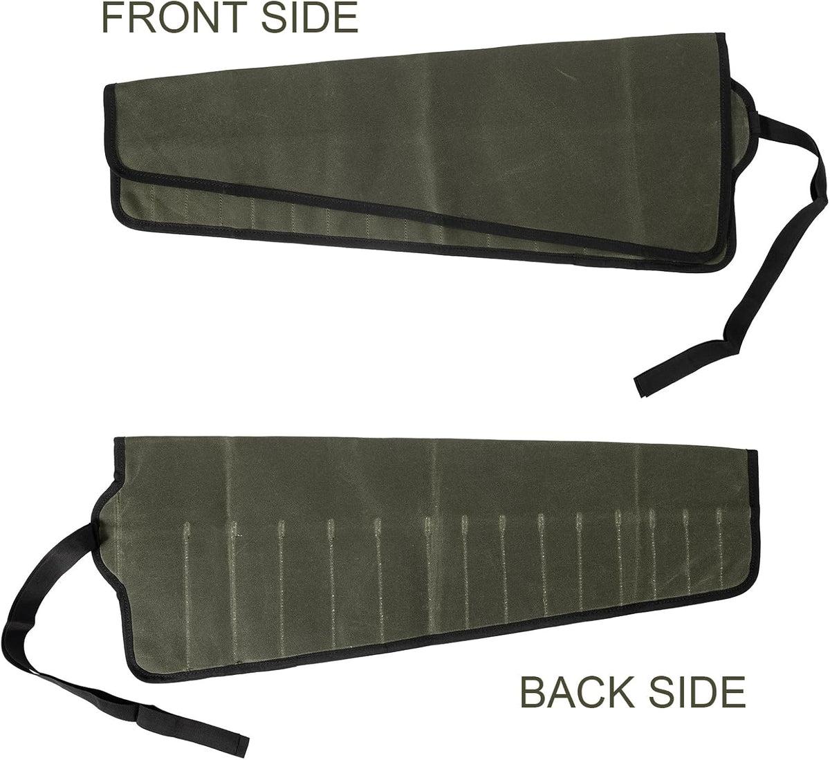 Chisel Roll,6 Pockets Roll Up Tool Pouch,Waxed Canvas Small Tool Roll Organizer and Wrench Roll Up Pouch,Store Chisel,Wrench,Pliers,Carving Knife (Army Green)