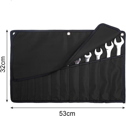 Chisel Roll,6 Pockets Roll Up Tool Pouch,Waxed Canvas Small Tool Roll Organizer and Wrench Roll Up Pouch,Store Chisel,Wrench,Pliers,Carving Knife (Army Green)
