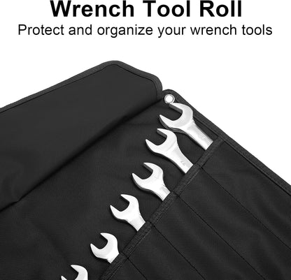 Chisel Roll,6 Pockets Roll Up Tool Pouch,Waxed Canvas Small Tool Roll Organizer and Wrench Roll Up Pouch,Store Chisel,Wrench,Pliers,Carving Knife (Army Green)