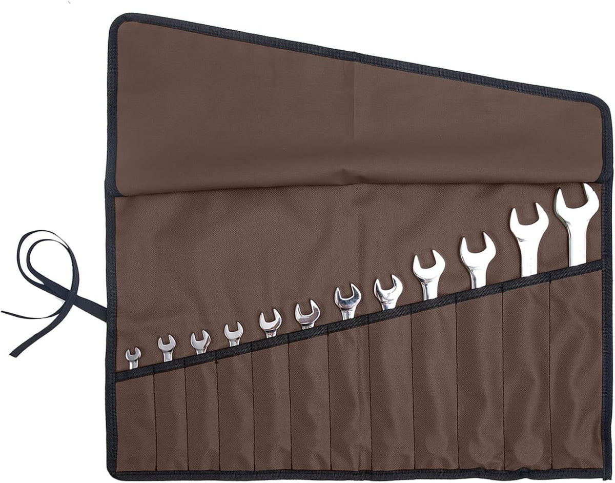 Chisel Roll,6 Pockets Roll Up Tool Pouch,Waxed Canvas Small Tool Roll Organizer and Wrench Roll Up Pouch,Store Chisel,Wrench,Pliers,Carving Knife (Army Green)